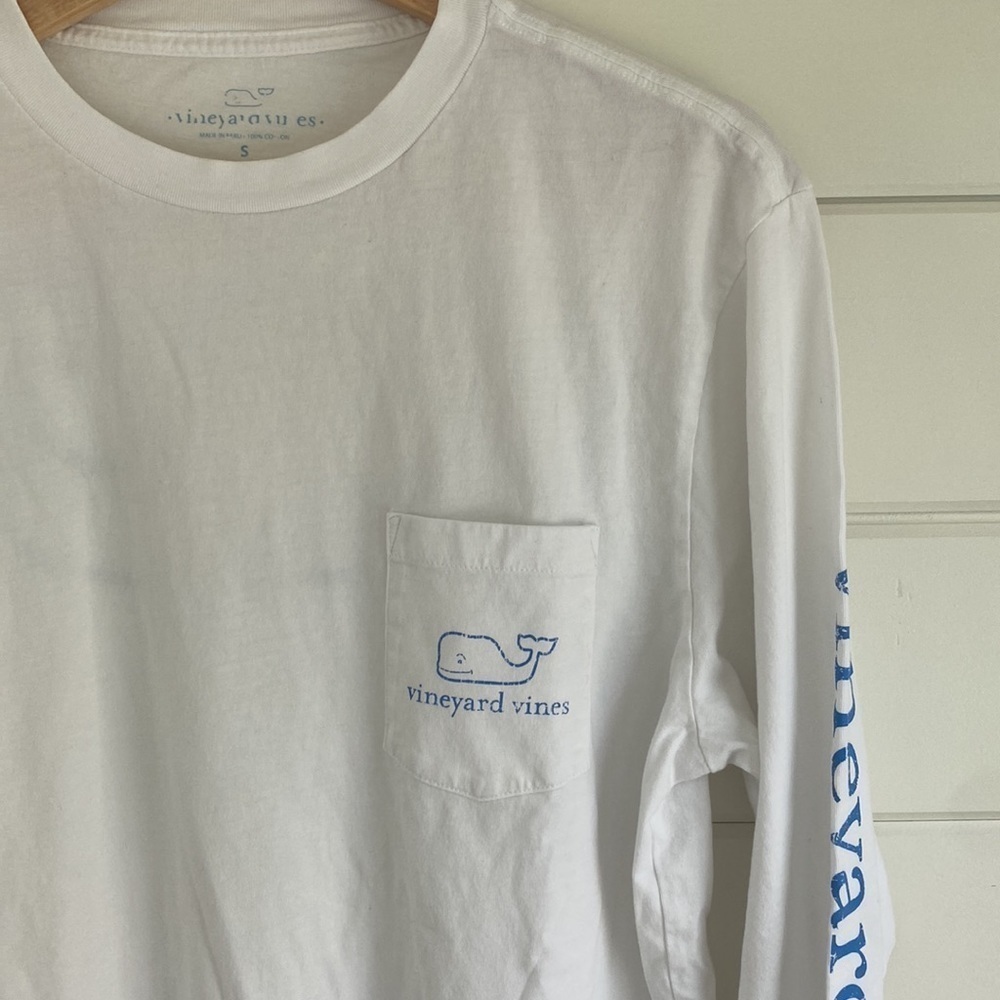 Vineyard Vines Green Cotton Long Sleeve Logo Tee | Unisex | Excellent Condition - Picture 2 of 5